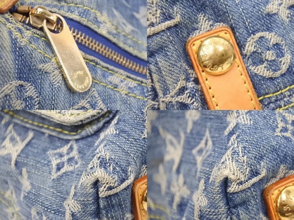 Louis Vuitton Monogram Denim Baggy Shoulder Bag Canvas Blue - Picture 6 of 7